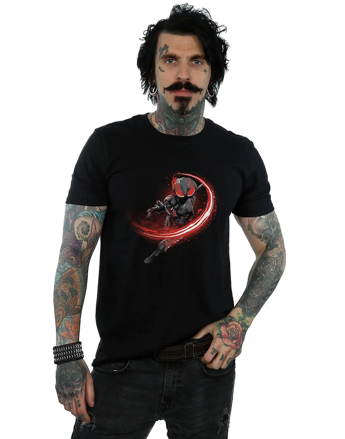 Aquaman negro Manta Flash camiseta DC Comics hombres