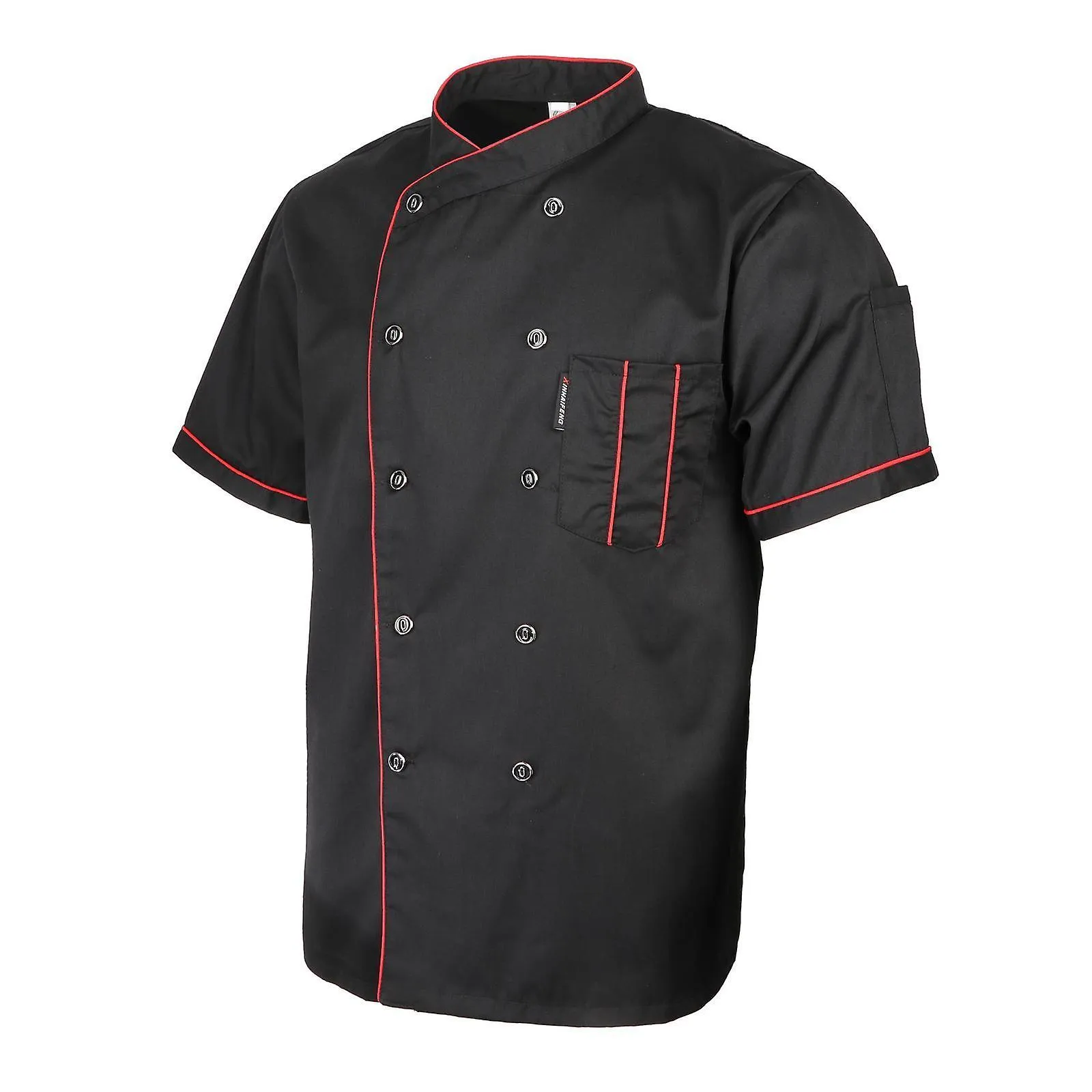 Chef Jacket Uniform Short Sleeve Breathable Apparel Pocket Cooking Kitchen L