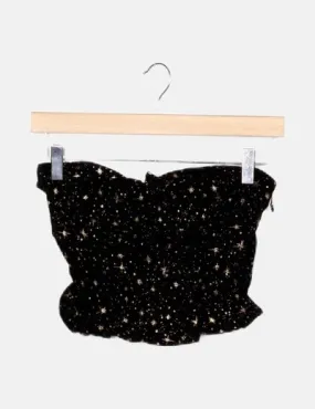 Collectif Corset negro estrellas doradas