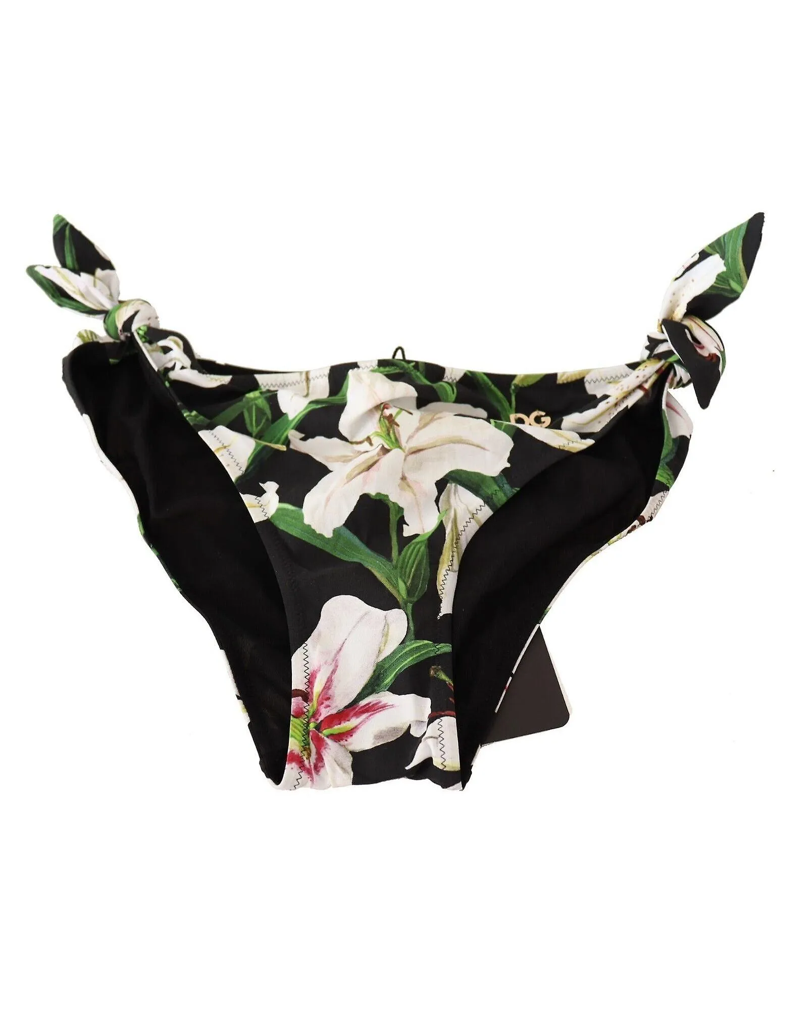 Dolce & Gabbana Lily Print Drawstring Bikini Bottom