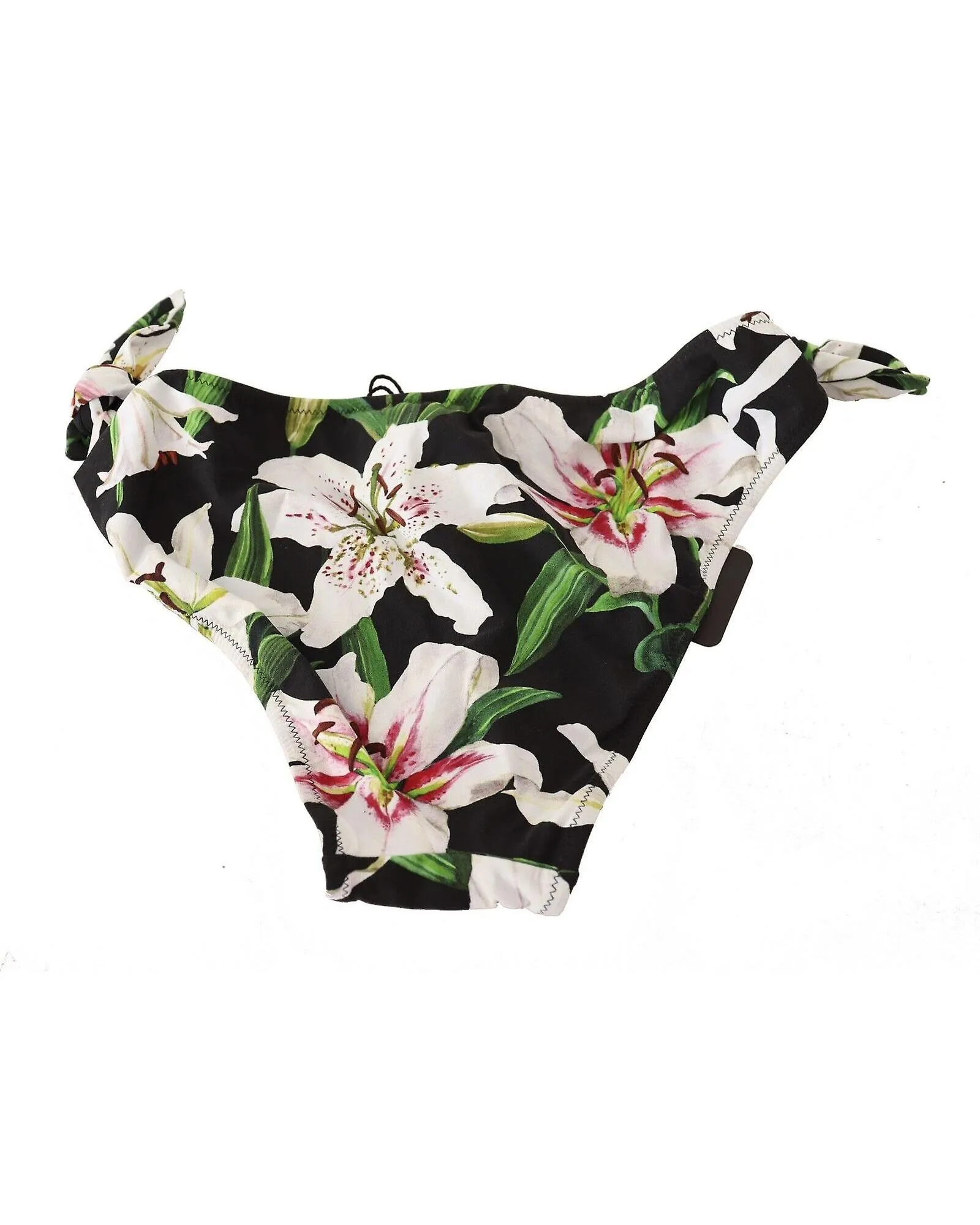 Dolce & Gabbana Lily Print Drawstring Bikini Bottom