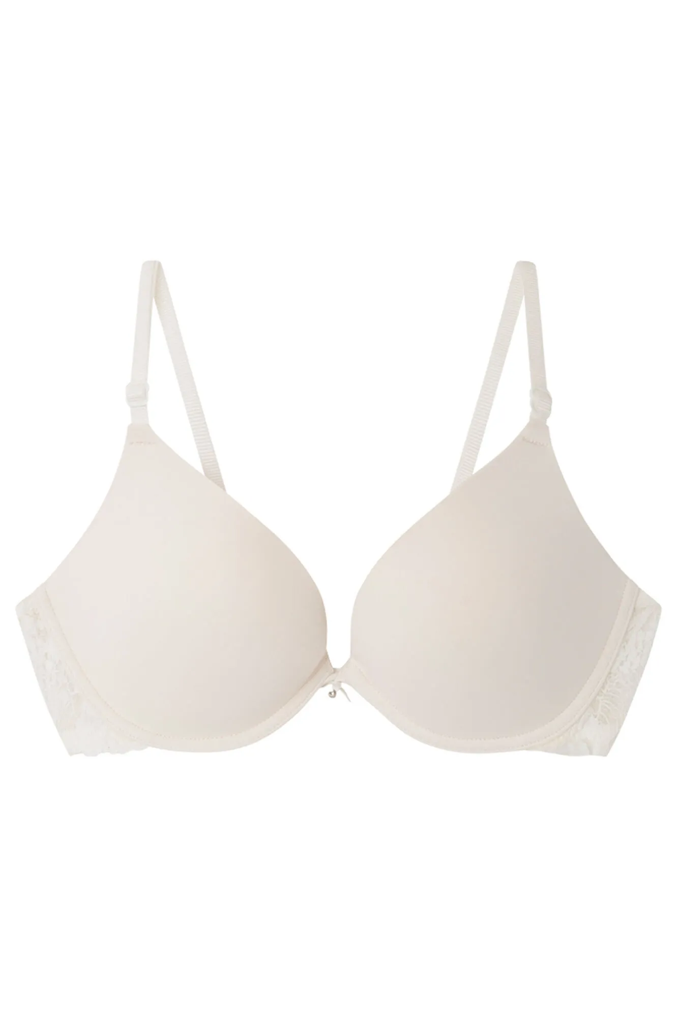 GORGEOUS Sujetador push up tul microfibra y encaje blanco