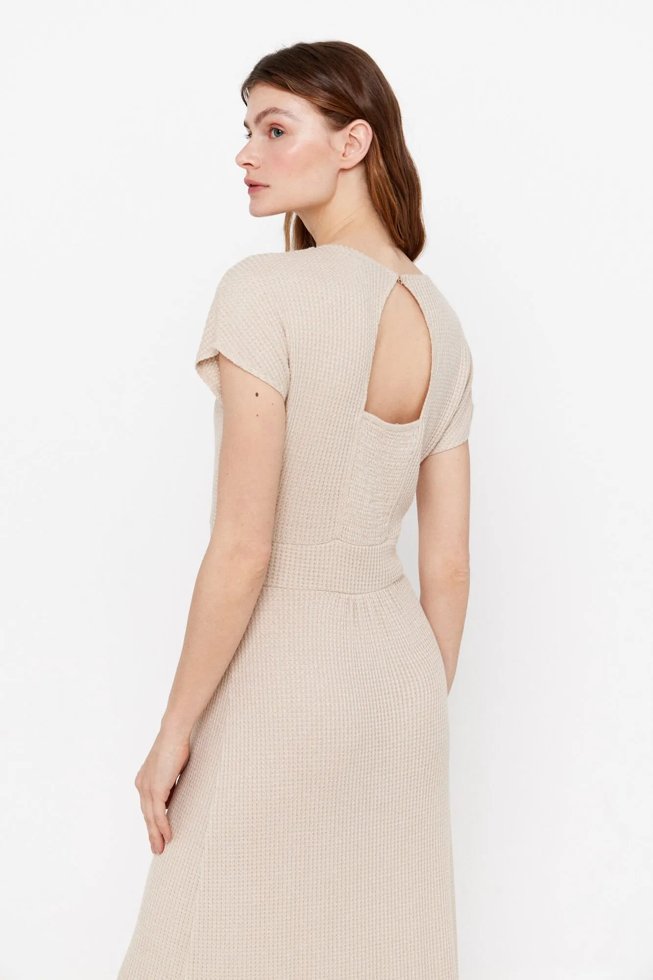 Jersey-knit dress with lurex detail