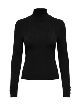 Jersey Only Lorelai negro de punto cuello vuelto para mujer