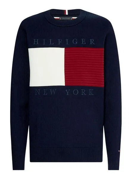 Jersey Tommy Hilfiger Bandera  para Hombre Marino