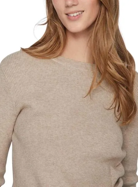 Jersey Vila Vicomfy Beige Para Mujer