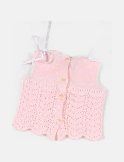 Nini Jersey punto rosa detalle lazos