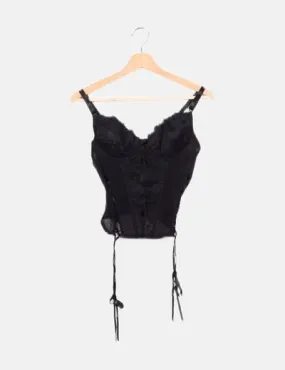 NoName Corset negro encaje