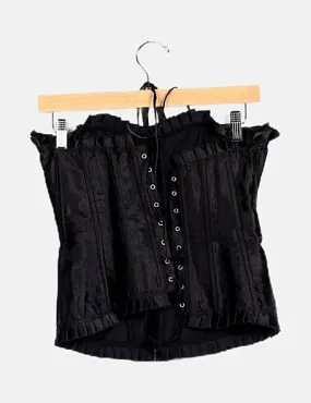 NoName Corset negro satén