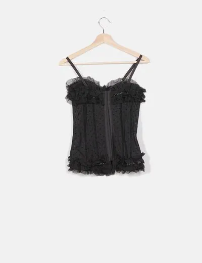 NoName Corset volantes negro