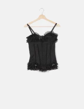 NoName Corset volantes negro