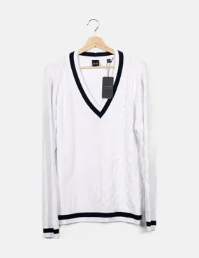 ONLY & SONS Jersey blanco escote pìco