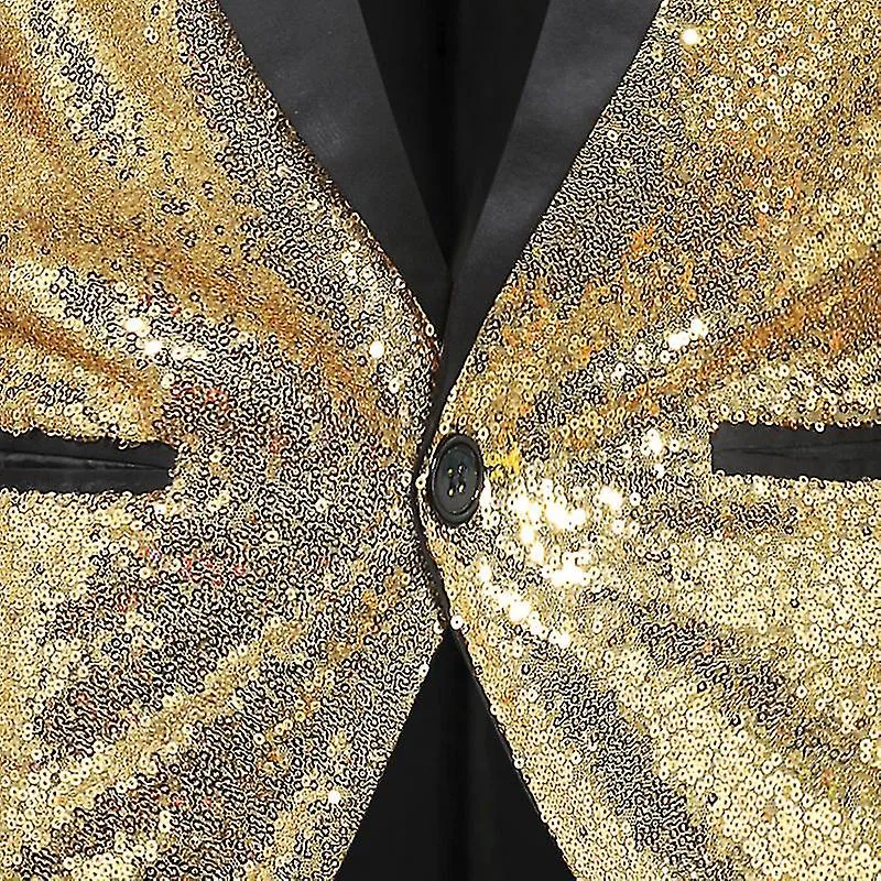 Sequin Tuxedo Tailcoat Hombre Swallowtail Suit Blazer Jacket Formal Dress Coat Cy