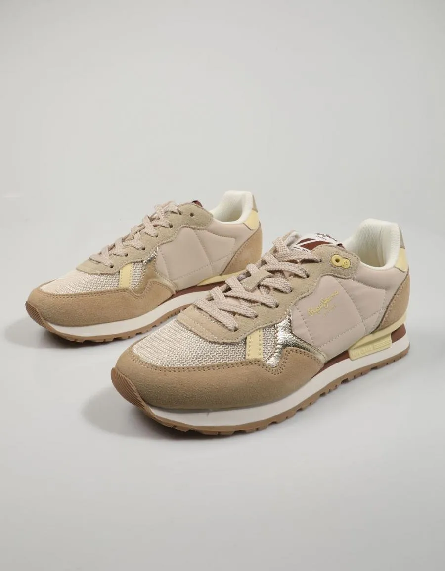  sneakers PEPE JEANS Brit Heritage W Pls31474 en Beige 81666