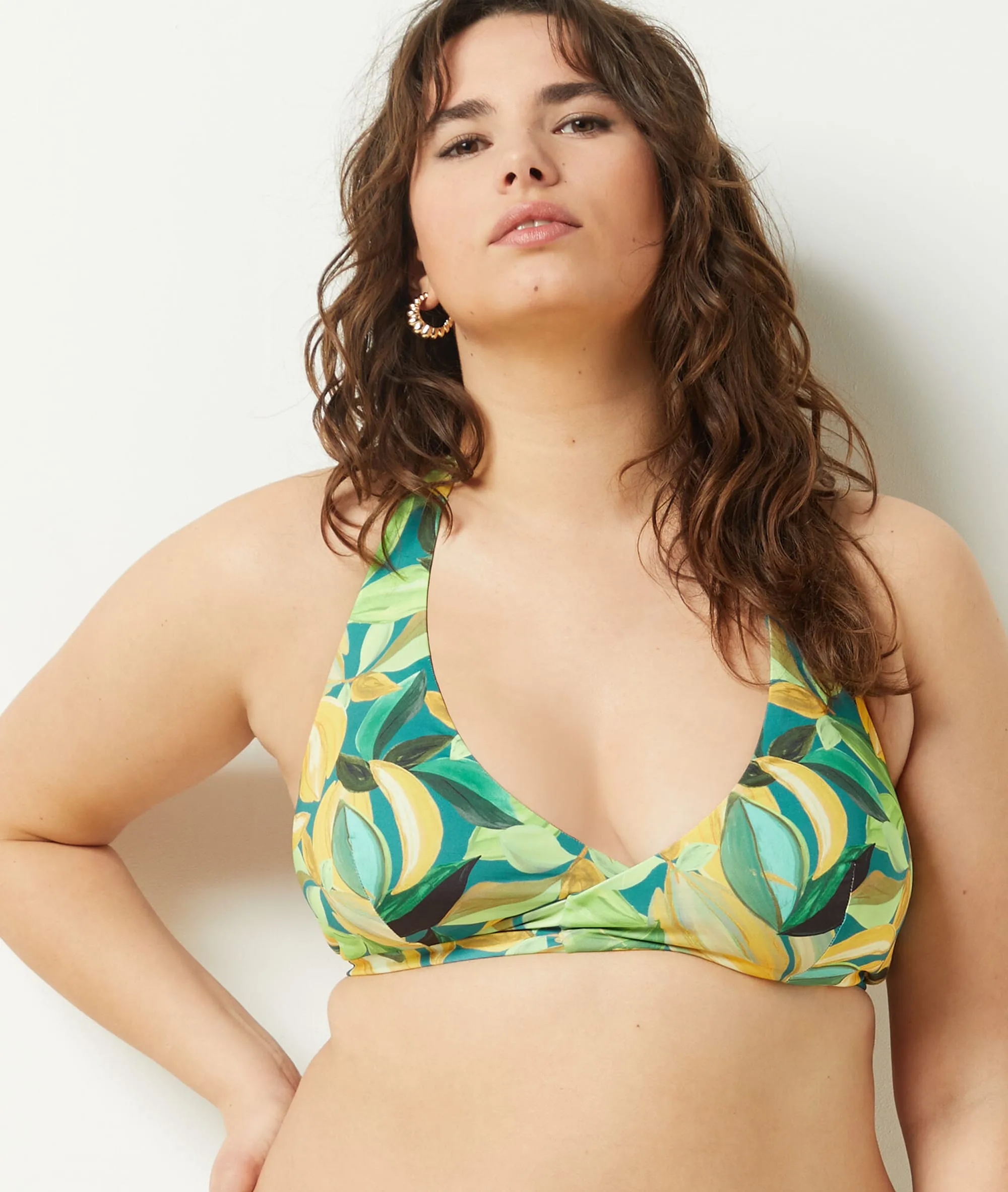 Sujetador bikini triángulo reversible VERSO IMP FOND VERT - ETAM