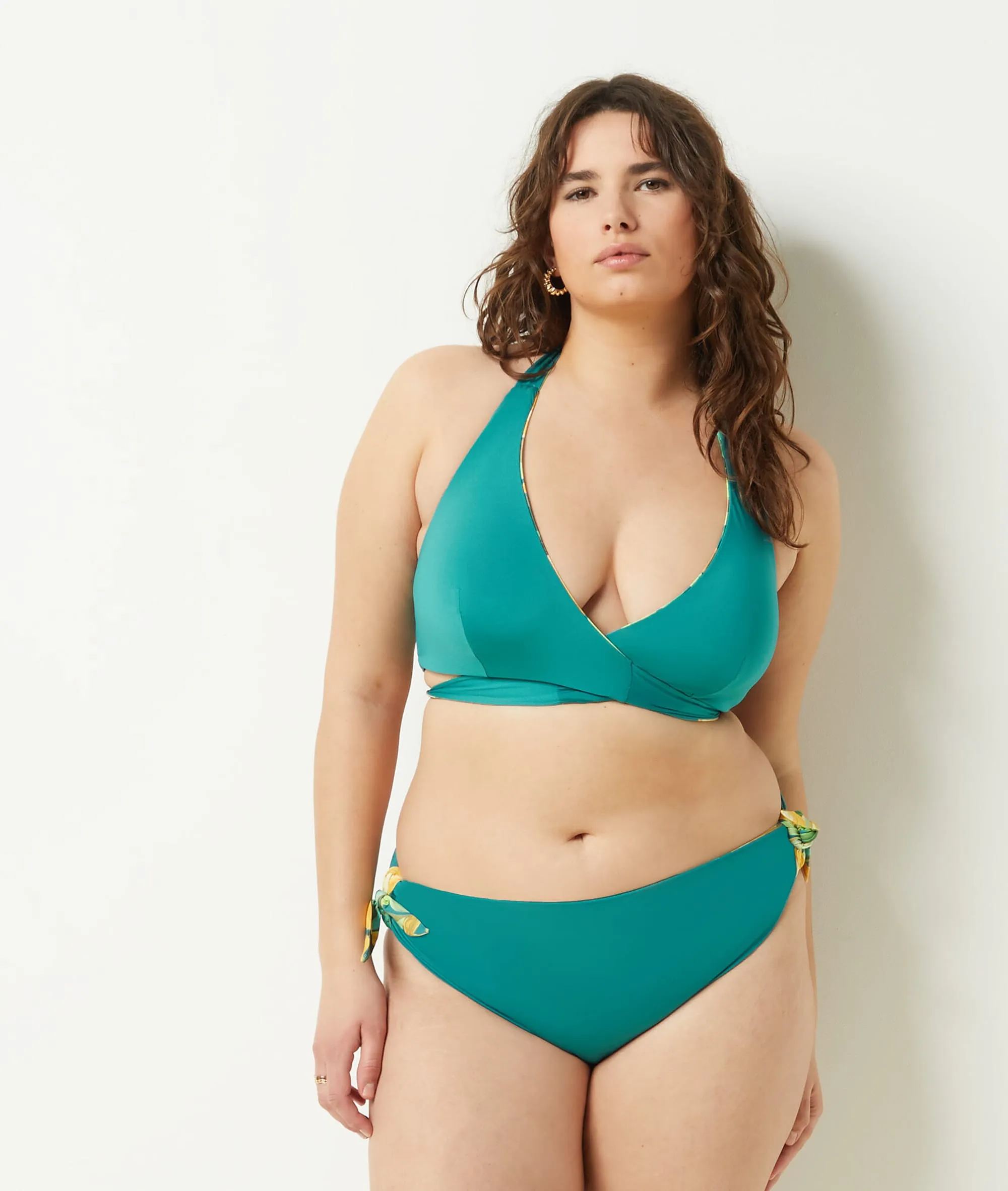 Sujetador bikini triángulo reversible VERSO IMP FOND VERT - ETAM