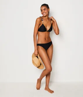 Sujetador bikini triángulo satinado, adornos tirantes STRAP SWIM NOIR - ETAM