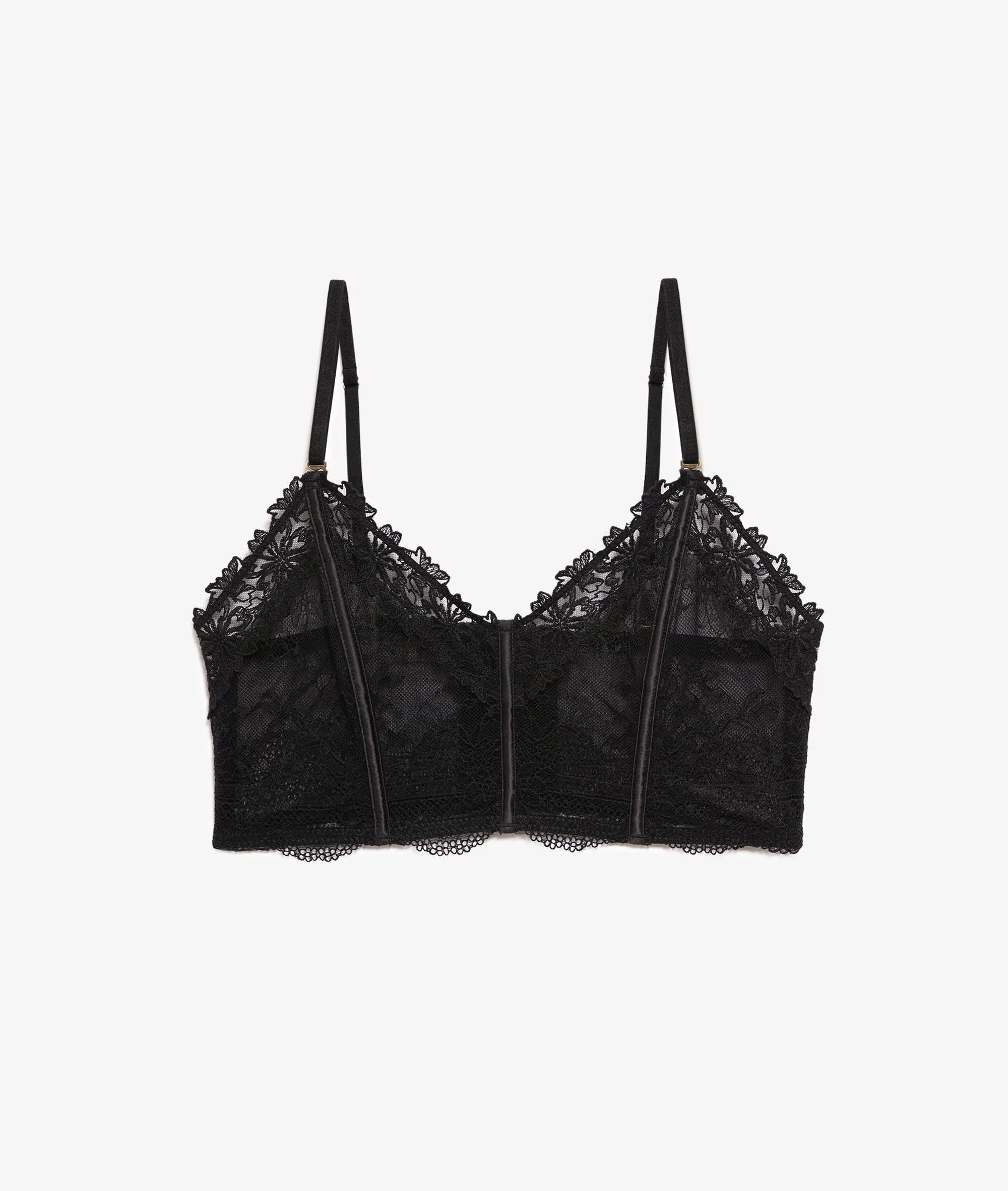 Sujetador bustier sin aros encaje floral ETERNITE NOIR - ETAM