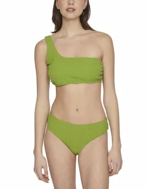 Top bikini Vila Mikayla verde asimétrico para mujer