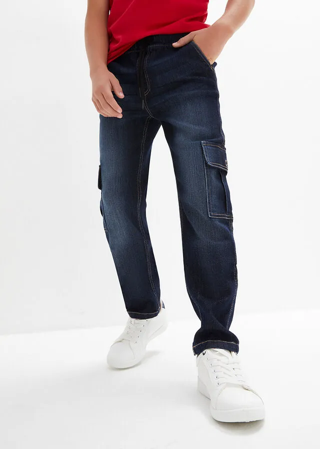 Vaqueros cargo denim oscuro