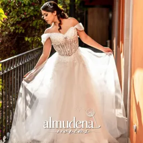 Vestido de Novia con Corset Sin Hombros