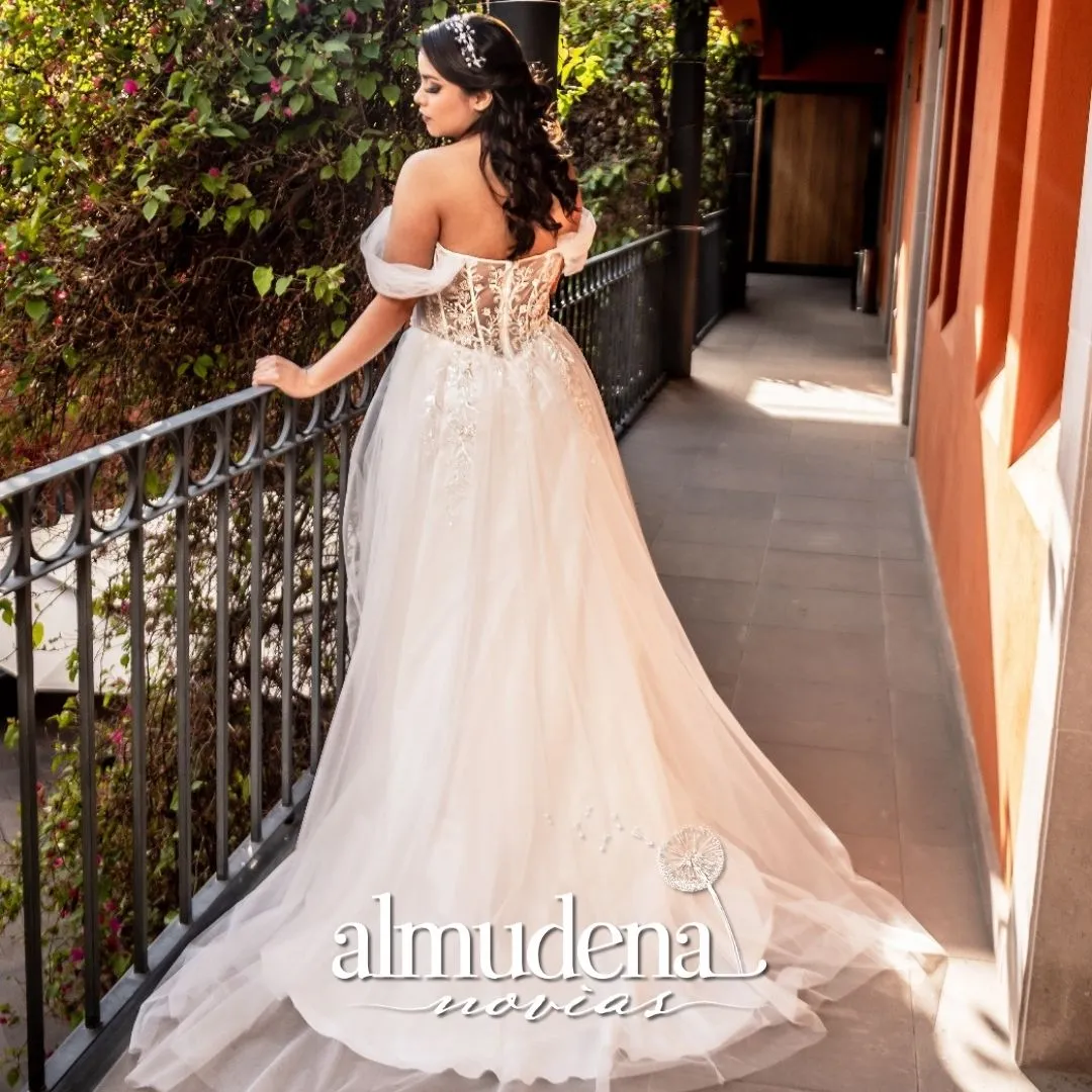 Vestido de Novia con Corset Sin Hombros