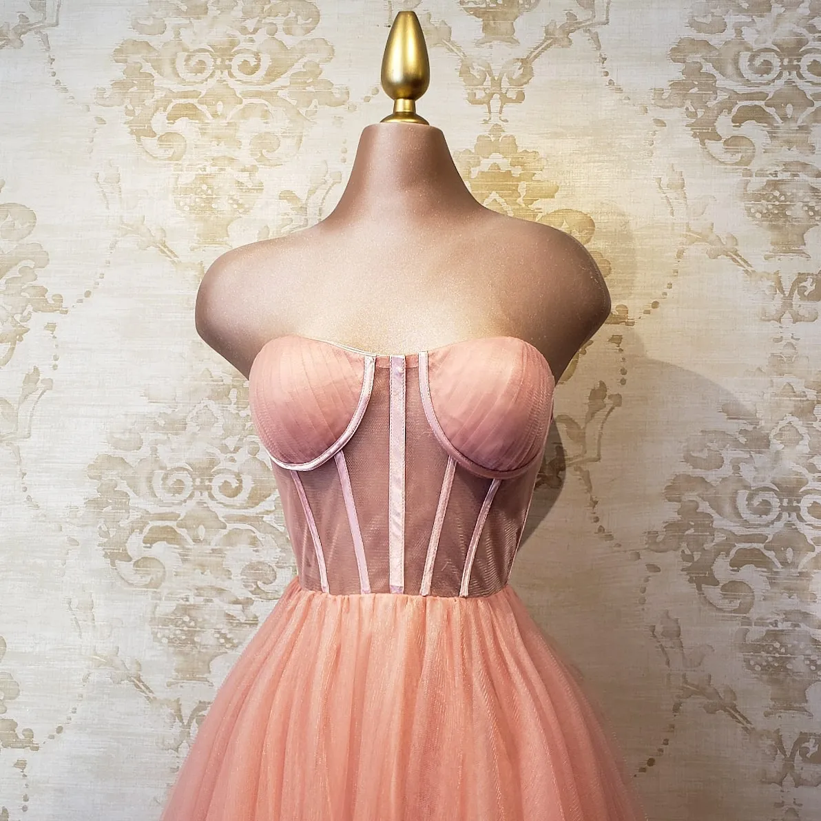 Vestido Rosa Palo Corset Princesa